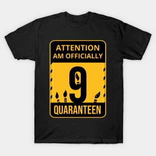 9th Birthday Officially a Quaranteen 9 Years Old T-Shirt